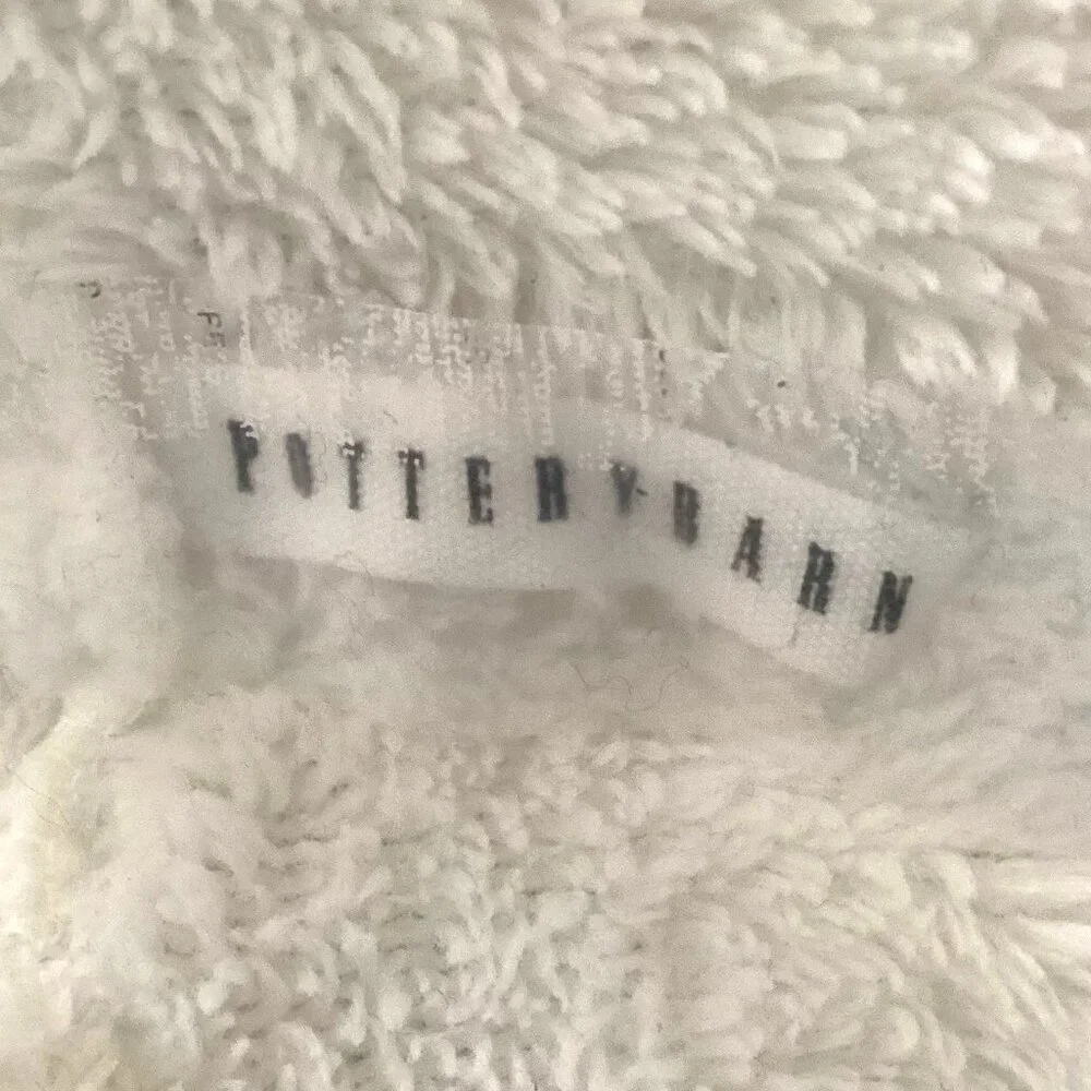 Pottery Barn Women's White Plush Bath Robe Bathrobe Size S - Picture 8 of 10